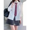 Women's Summer Short Sleeve Pleated White Top - College Style School Uniform