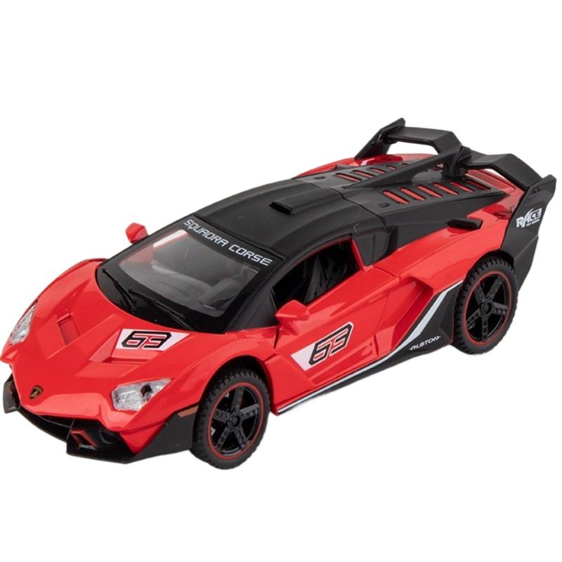 1/32 Lamborghini Aventador SC18 Alston Модель гоночного автомобиля из сплава Металлические литые игрушки Модель спортивного автомобиля Игрушка со звуком и светом Подарок