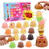 20 Piece Ice Cream Stacking Toys For Kids 3+, Montessori Sensory Play Set With Scoops,Cones,Pretend Kitchen Toys Develop Motor Skills,Vibrant Colors