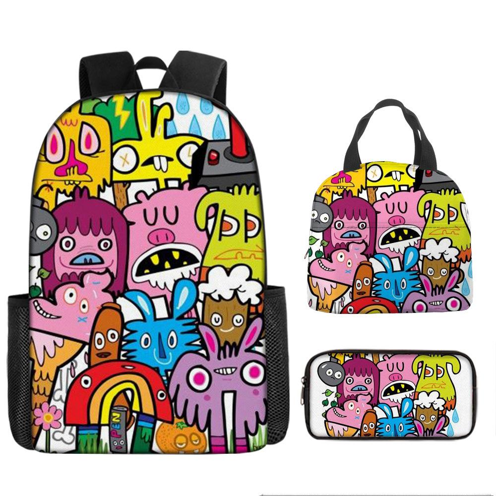 Class Garden Cartoon Primary and Secondary School School Bag Children's Backpack Backpack Three-piece Set
