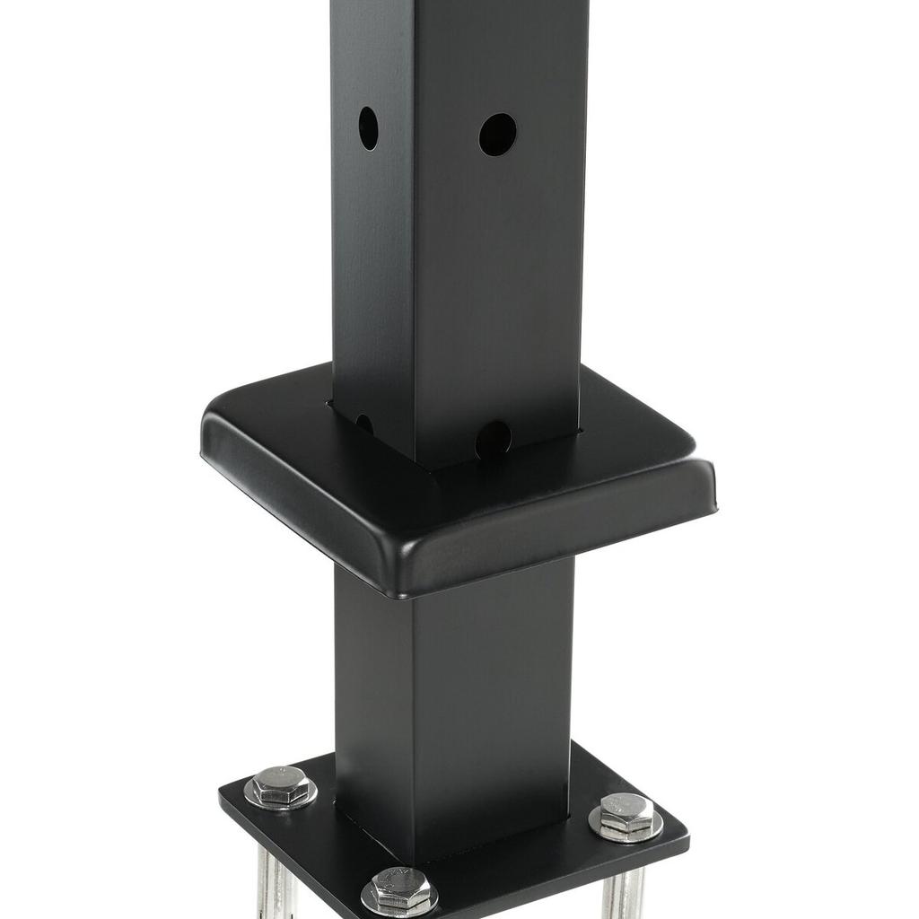Cable Railing Post 36x1x2in L-Shaped Hole Corner Railing Post Black 1Pc