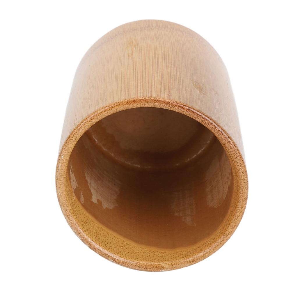 Cylinder Desktop Bamboo Storage Container Bathroom Toothbrush Cosmetic Brush Organizing