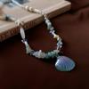 Dopamine Ocean-Inspired Clavicle Necklace: Acrylic Seashell, Starfish, Imitation Pearl, for Women with High-End Style.