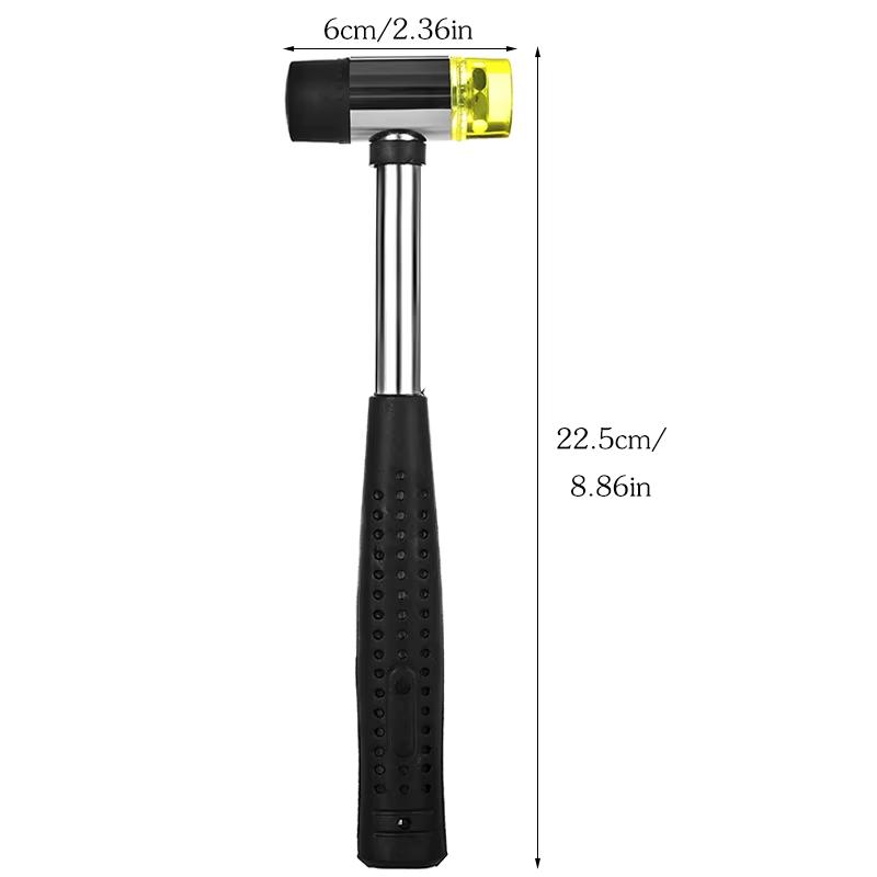 1Pc 25mm Double Face Soft Tap Rubber Hammer for Multifunctional Hand Tool Hard Plastic and Non Slip Plastic Grip Tool