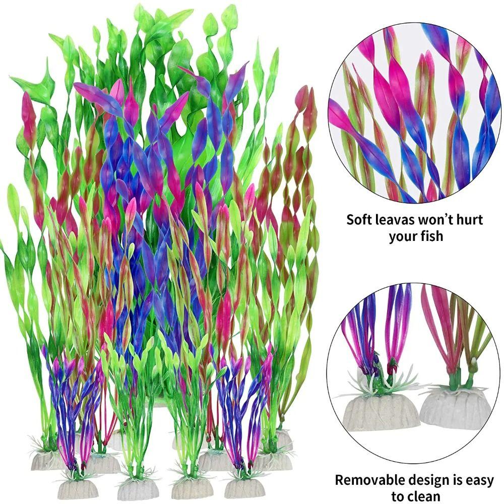 10pcs Creative Aquarium Plants Simulated Underwater Plants Artificial Seaweed Water Grass Aquatic