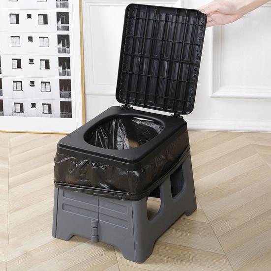 Портативный туалет для кемпинга на открытом воздухе с сумкой Многоцелевой складной туалет с крышкой Детский