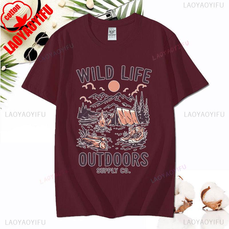 Love Camping I Hate People Vintage Funny TShirt Unisex Tees Camping Hiking Short Sleeve Tops Camper Gift Cotton ONeck TShirt