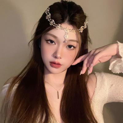 Подвеска для лба из страз и цирконов, подвеска для бровей, цепочка для головы, аксессуары для волос, повязка на голову Mori Fairy Beauty, аксессуары высокого класса, свадебный головной убор для невесты.