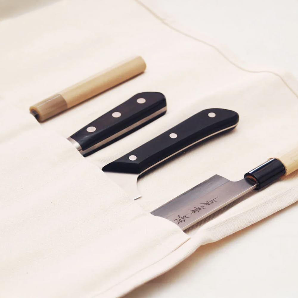 Tojiro Canvas Knife Made in Safely carries Holds up to 5 Compatible with knives up to deba knives up to deba knives up to and yanagiba knives up to