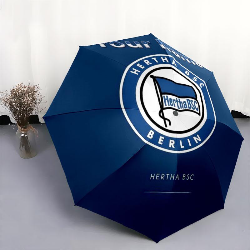 1 PC Automatic Folding Umbrella - Hertha BSC Custom Name Pattern, Portable & Foldable Design with 8 Ribs, Christmas Birthday Gifts