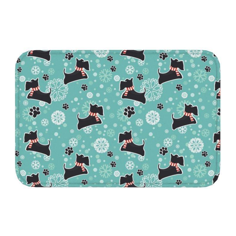 Cute Scottish Terrier  Front Door Floor Entrance Mats Indoor Scottie Dog Bath Kitchen Doormat Toilet Carpet Rug Home Decoration