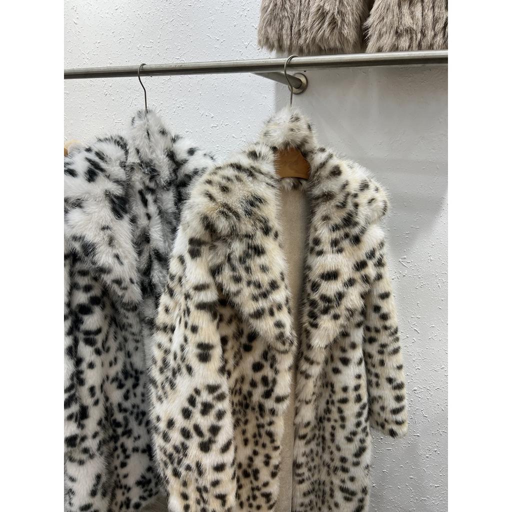 Меховая Зимняя Куртка с Леопардовым Принтом Женская Норковая Флисовая Меховая Куртка Женственность Длинное Пушистое Пальто