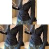 Two Piece Knit Sweater With Deep V Neck For Casual Office Wear