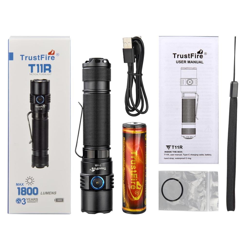 TrustFire T11R led 1800 светодиодов удобный аварийный USB 18650 большой емкости IP68 индикатор оставшегося заряда для горной ночи ночной эвакуации