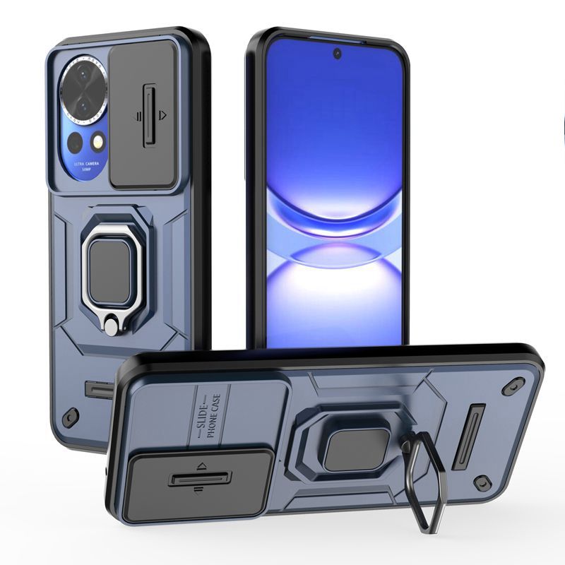 Чехол для камеры со слайд-объективом для Huawei Nova 12 Nova12 Pro, противоударный бронированный магнитный автомобильный чехол с кольцом для Nova 12Pro