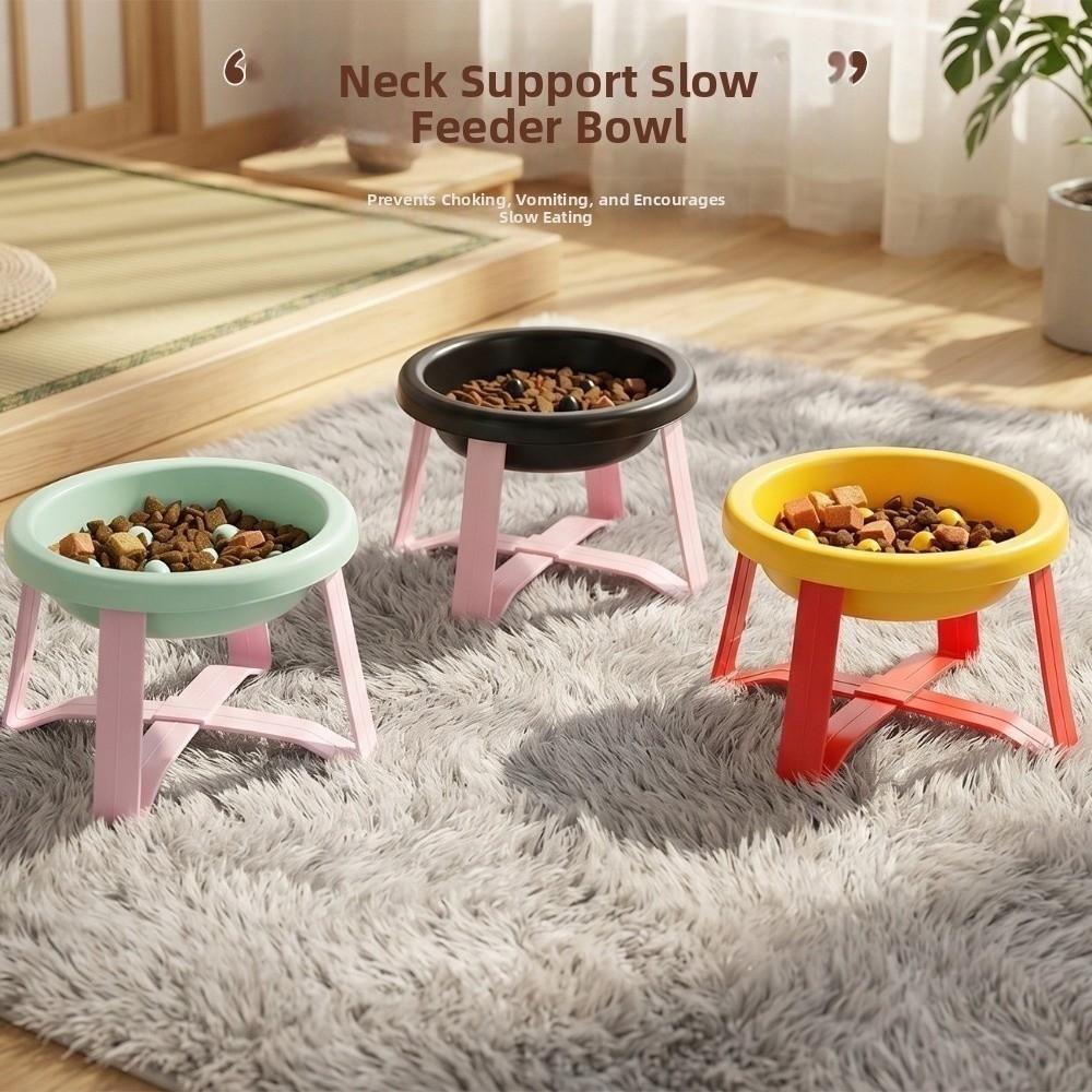 With Stand Slow-Feeding Bowl Bite-resistant Anti-Overturning Bowl Elevated Cat Bowl  Outdoor Use