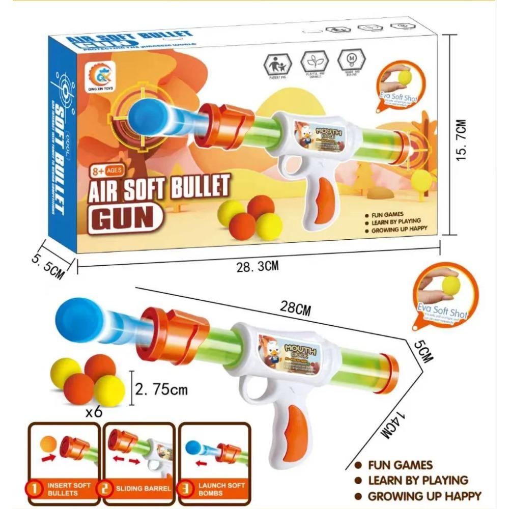 Interactive Parent-Child Airsoft Gun Toy Soft Bullet Shooting Duck Rex Ball Lion Design Elastic Gun Children Educational Game
