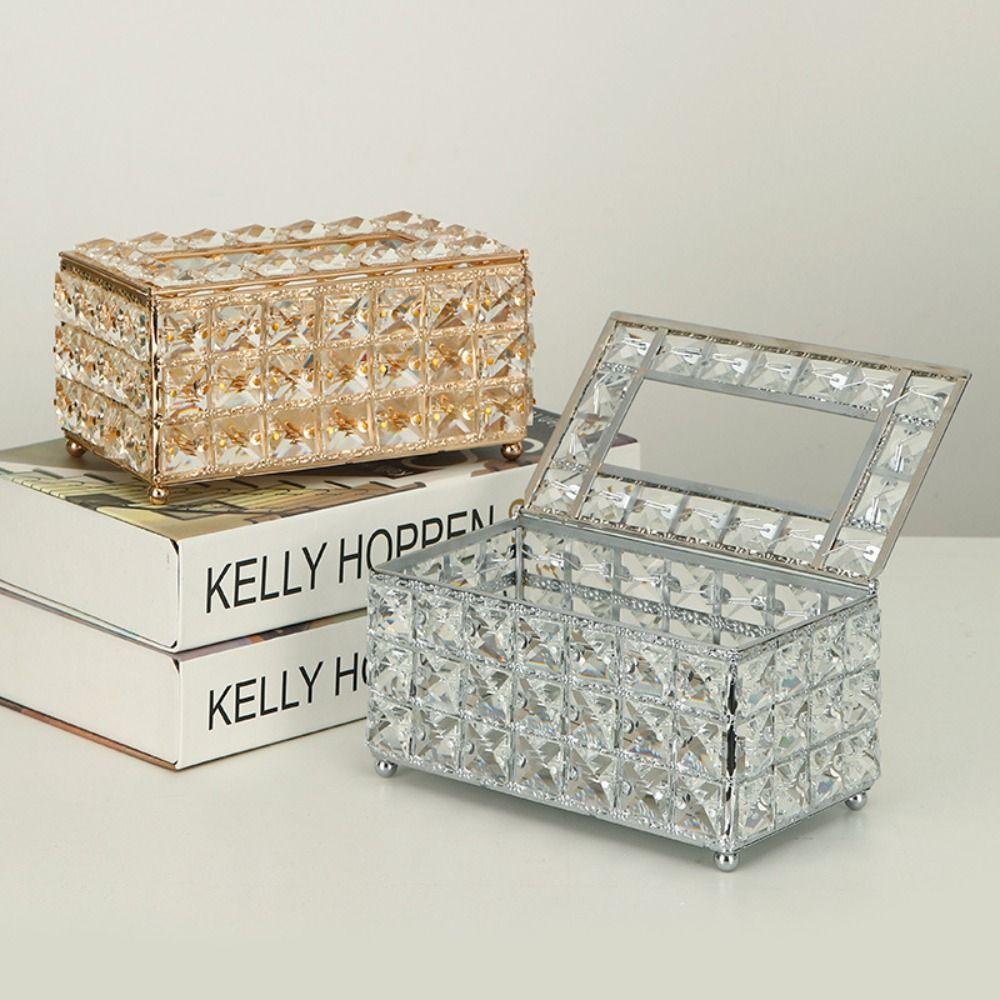 Shiny Cube Paper Towel Storage Box Sparkly Paper Dispenser Living Room