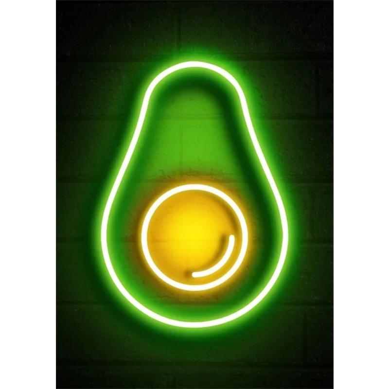 Cool Neon Signs Money Symbol Fruits Flamingo Canvas Posters Prints Wall Art for Home Decor Shop Decoration Vibrant and Trendy W