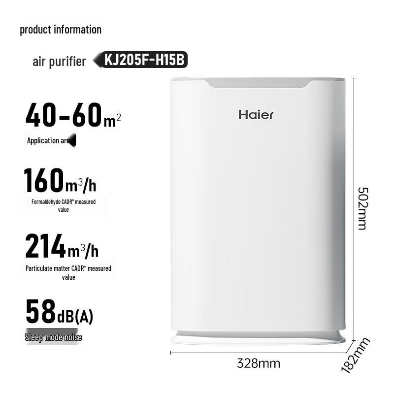 HAIER Очиститель воздуха KJ205F-H15B от формальдегида и PM2.5