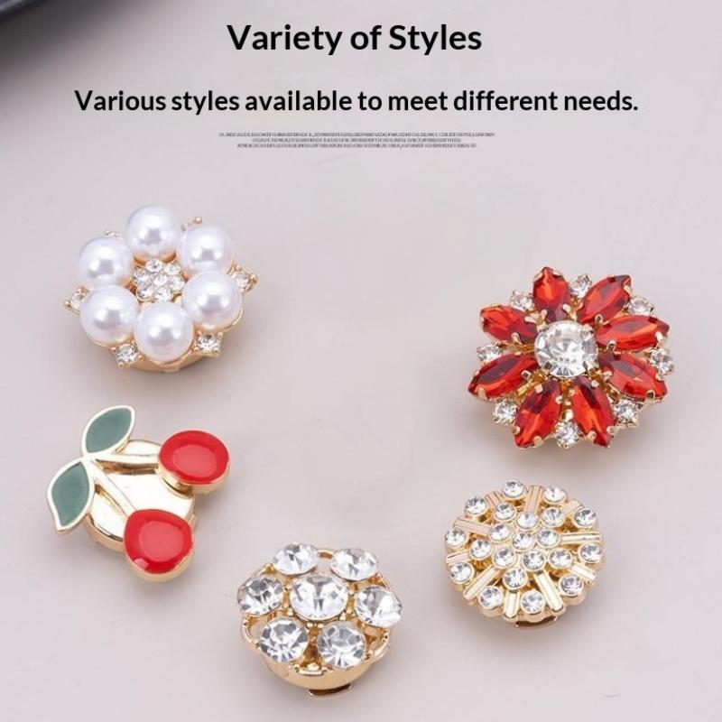 Кристальные жемчужные накладки на пуговицы, съемные клипсы, декоративные пуговицы для рубашки, пальто, швейные пуговицы для блузок, одежды, женской, мужской