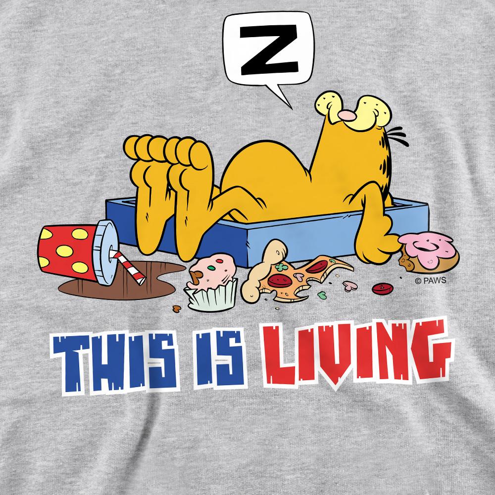 Garfield Unisex Adult This Is Living Sweatshirt