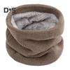 Winter Cycling Scarf Double-Layer Neck Warmer Knit Thickened Fleece Lined Elastic Soft Circle Scarf Neck Gaiter