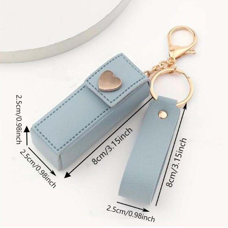 1 шт. Портативный кожаный органайзер для губной помады, брелок для ключей для женщин, дорожный футляр для хранения косметики