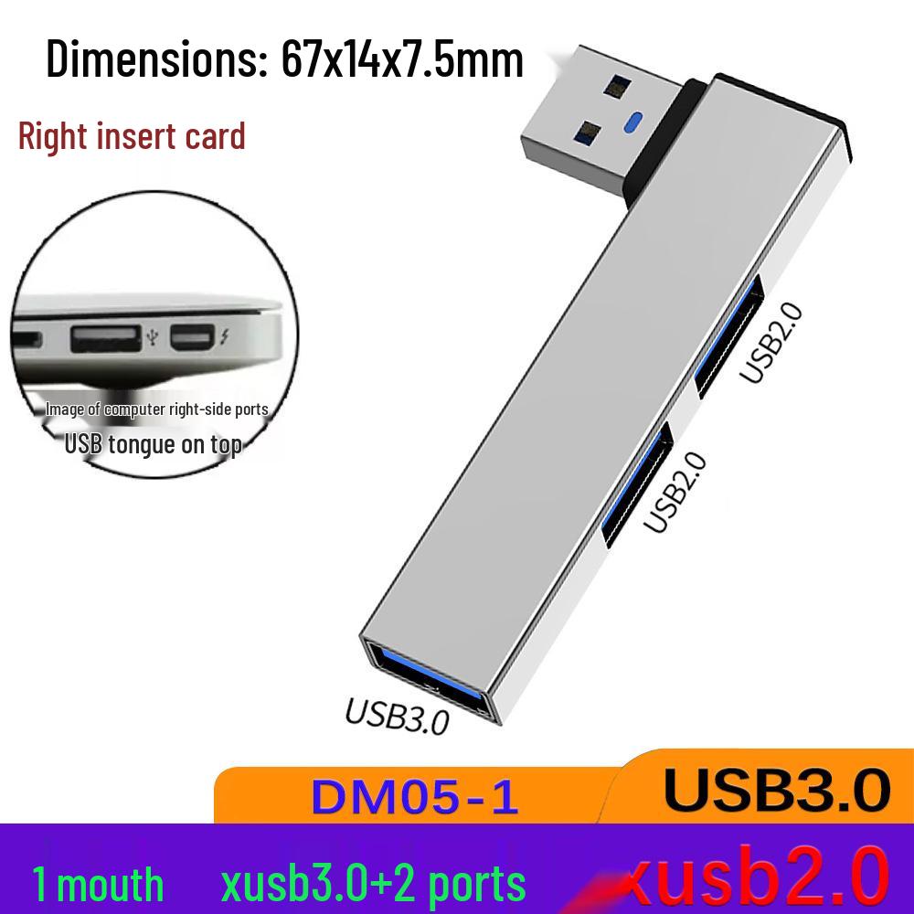 DM05 USB-C Docking Station with Side-Plug, USB 3.0 Hub, and SD/TF Card Reader
