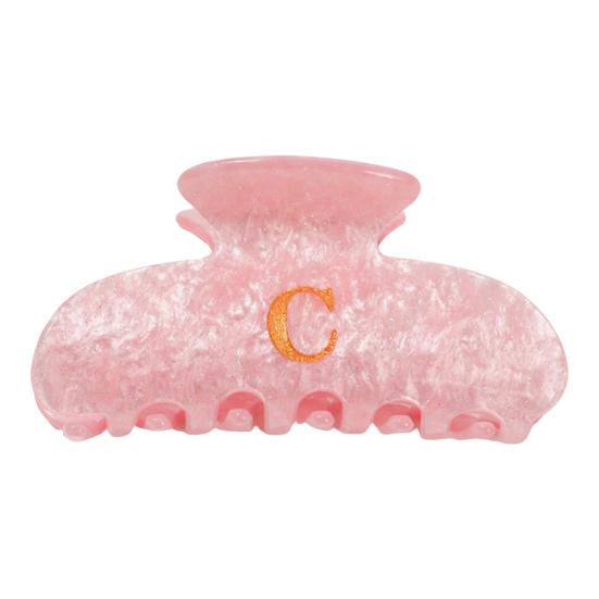 Женская заколка для волос с принтом букв, противоскользящими зубцами, зажим для волос на затылок, большой размер, зажим для волос для душа, аксессуар для волос