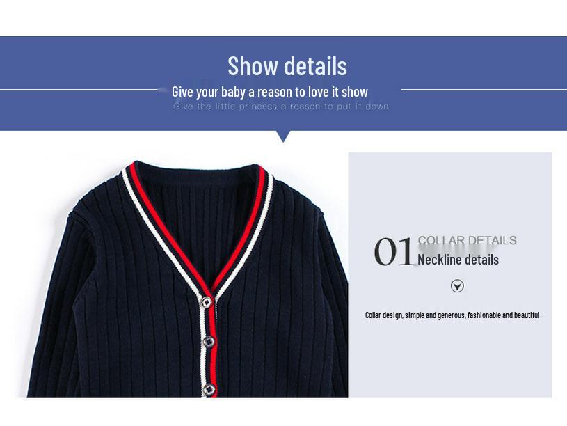 Детский весенне-осенний комплект школьной формы 2025 года: Вязаный кардиган, свитер и наряд для детского сада