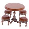 1:12 Кукольный домик Миниатюрная мебель Деревянный круглый кухонный приставной стол и табурет