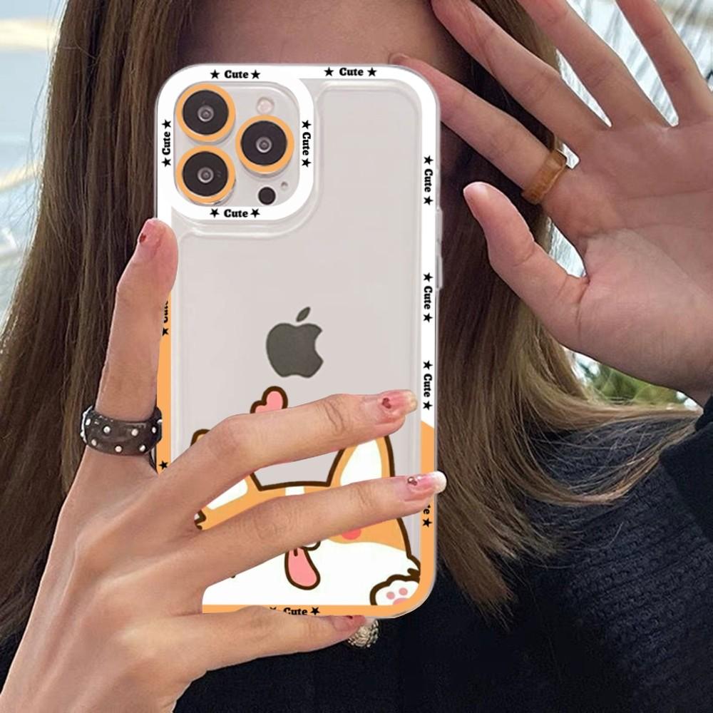 Милый мультяшный корги чехол для телефона iPhone 15 14 13 12 11 Pro Max XS X XR Mini Защитная крышка