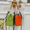 Durable Nylon Color Block Mini Crossbody Bag with Drawstring for Women On the Go