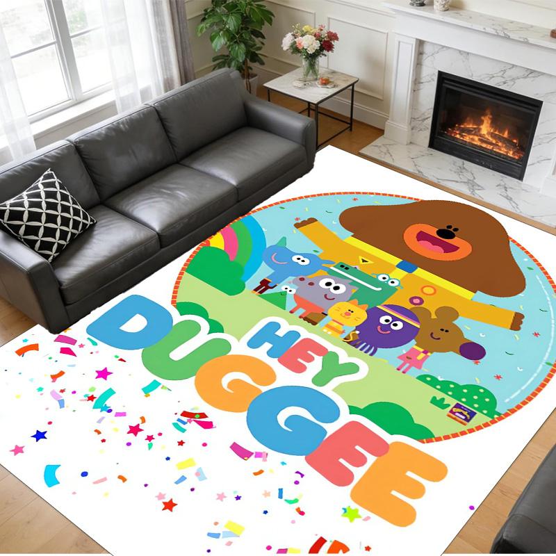 Hey Duggee Print Crystal Velvet Plush Rug Anti?Slip Wear?Resistant Floor Carpet For Indoor Household Home Decoration