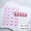 Gradient French Crescent Smile Nail Stickers - Simple & Versatile Design