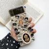 Luxury Bling Rhinestone Clear Hard Phone Case For Samsung Galaxy Z Flip 4 3 Diamond Back Cover For Woman Girl