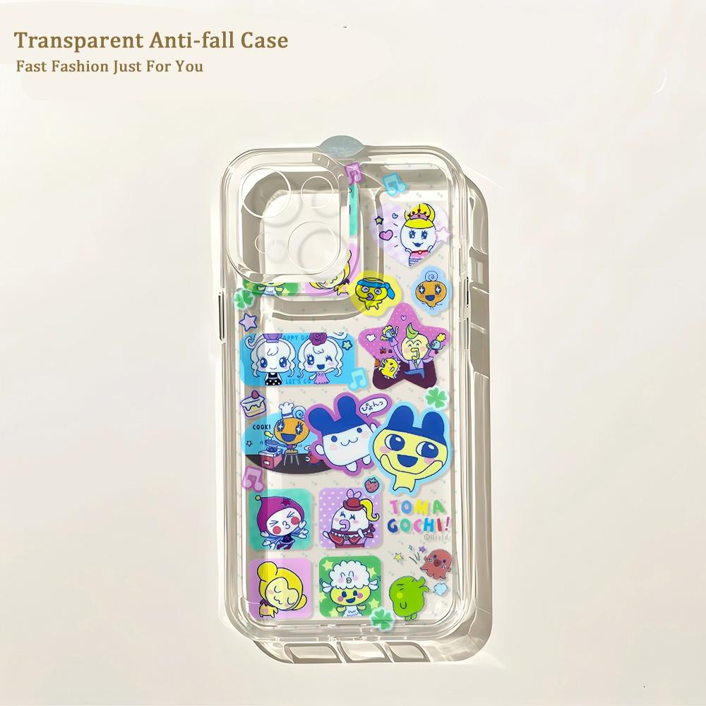 Милый чехол для телефона Tamagotchis для IPhone 17 16 16e 15 14 13 12 11 Mini Pro Max X XR XSMax 7 8 Air Plus Прозрачная задняя крышка