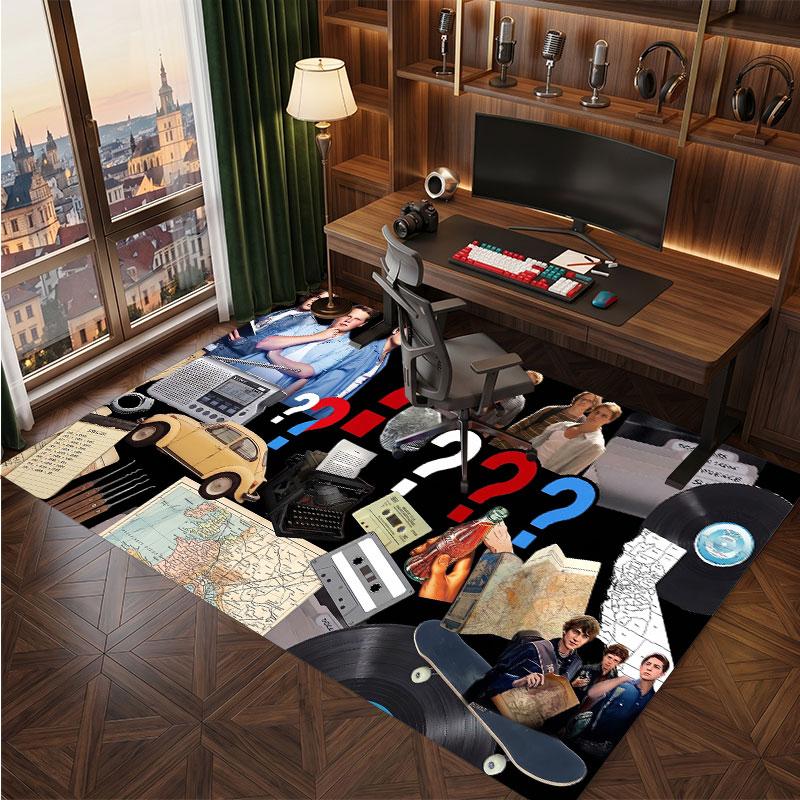 Die drei Fragezeichen Rug Soft Thick Non Slip Floor Carpet for Bedroom Living Room Home Decor