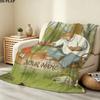Custom Name,Ernest & Celestine Printed Flannel Blanket, Soft Throw for Bedroom Sofa, Washable, Christmas Present, Great Gift.