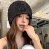 Korean 3D Flower Beanie for Women - Spring/Summer Fashion, Breathable, Lightweight, Large Head Fit, Slouchy Style