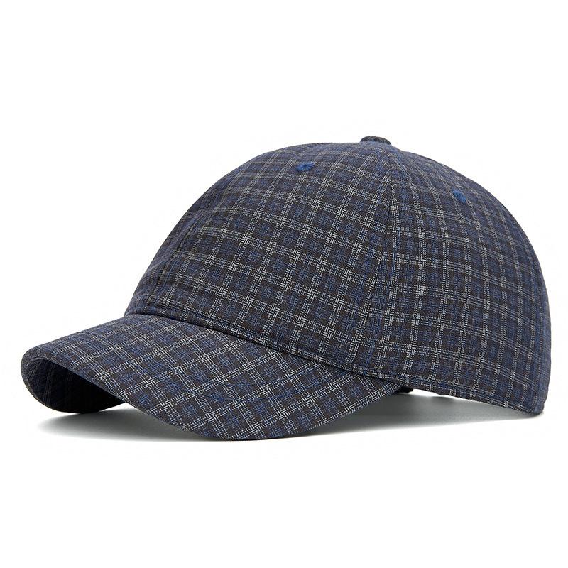Plaid short brim baseball cap men and women spring and summer retro casual new cap fashion outdoor visor