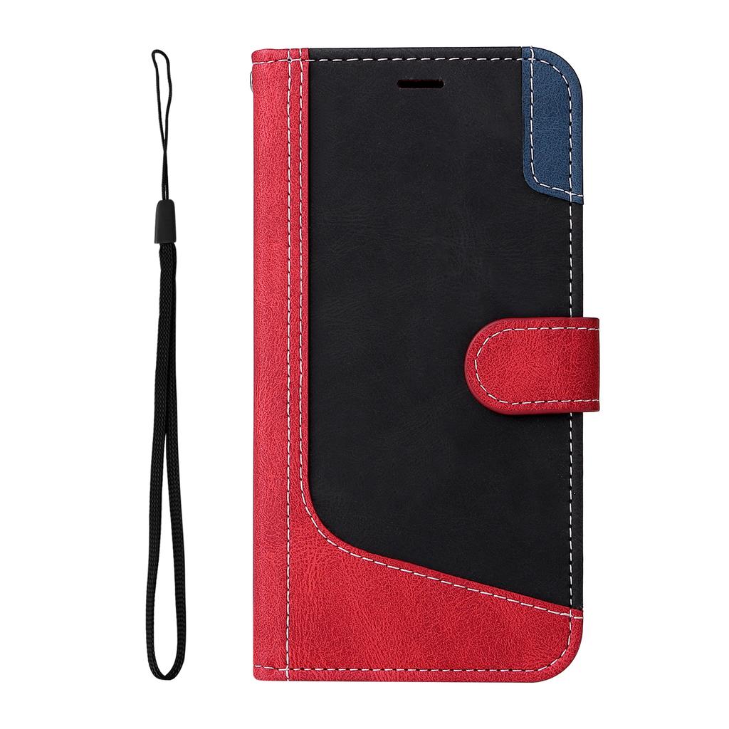 Для Google Pixel 6, Pixel 6 Pro, Pixel 5A 5G, Pixel 7, Pixel 8... Трехцветный лоскутный стиль, дизайн сращивания, искусственная кожа, откидная подставка, кошелек, сумка для телефона, чехол