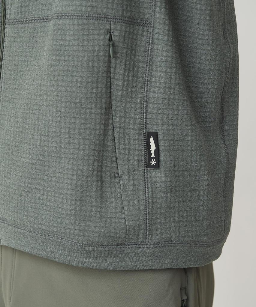 Snow Peak Polartec Power Grid Fleece Hoodie Hoodie GREY M SPF-JK-25AU907 (Men's/Women's)