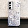 Роскошный лазерный серебристый чехол-бабочка из силикона для серии Samsung Galaxy A