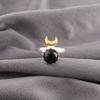 Black Tourmaline Gemstone 925 Sterling Silver Ring Handcrafted Bohemian Jewelry RR-58-30