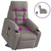 VidaXL Electric Massage Recliner Armchair Taupe Fabric 3303069