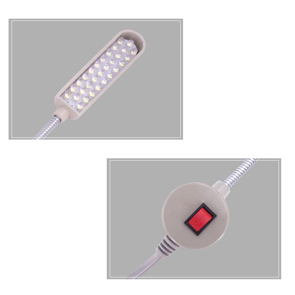 Светодиодная лампа для швейной машины с регулируемой яркостью, 30 светодиодов, 2 Вт, магнитная лампа для швейной машины, гибкая гусиная шея