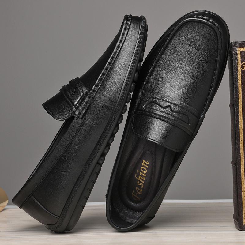 Новый стиль Мужские деловые лоферы Натуральная кожа Слипоны Балетки Ручная работа Повседневная обувь Формальная Свадебная Обувь для вождения Дышащие Мокасины