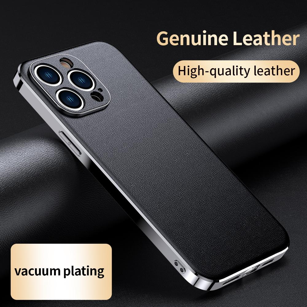 Чехол для телефона из натуральной коровьей кожи для iPhone 16 15 14 12 11 13 Pro Max 14 Plus с роскошным покрытием, противоударная защитная крышка для объектива
